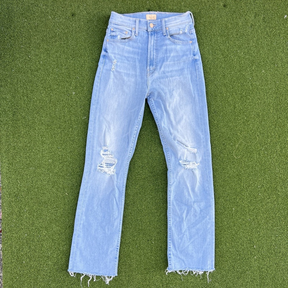 MOTHER Superior High Waisted Rider Ankle Fray Island Afterhours Jeans. Size 25